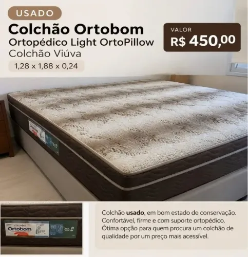 Colchão viúva, semi-novo
