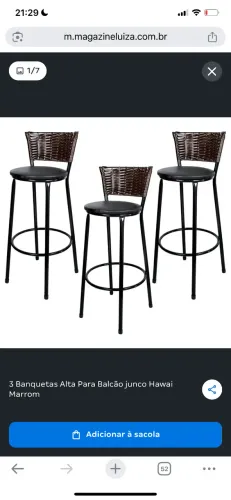 3 Banqueta alta para balcão
