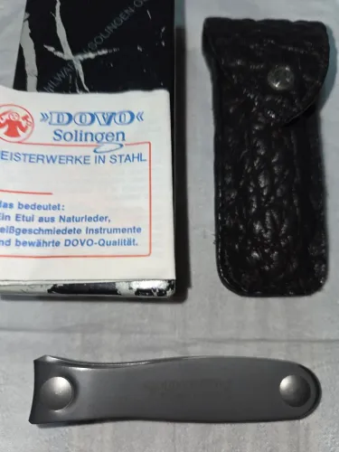 CORTADOR DE UNHA DOVO ( SOLINGEN ) ALEMÃO , EMBALAGEM EM COURO , NOVO !