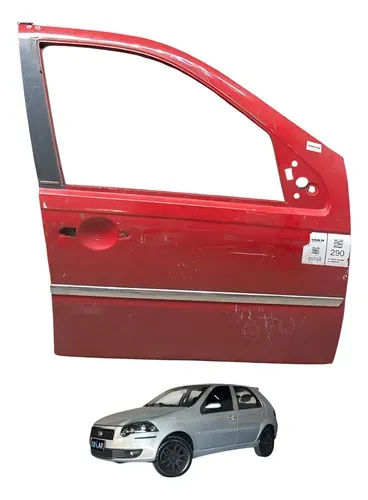 Porta Dianteira Direita Fiat Palio Elx 1.4 2008 A 2014 Dianteira Direita Vermelho