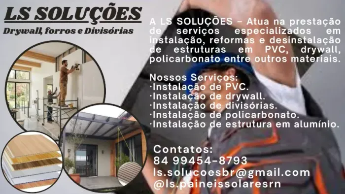 Instalação de PVC e Drywall - Forros e Paredes