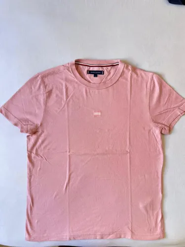 Camiseta Tommy Hilfiger Rosa Pastel - Malha Fio Penteado - Tamanho M