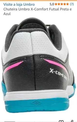 Chuteira Umbro X-Comfort Futsal Preta e Azul