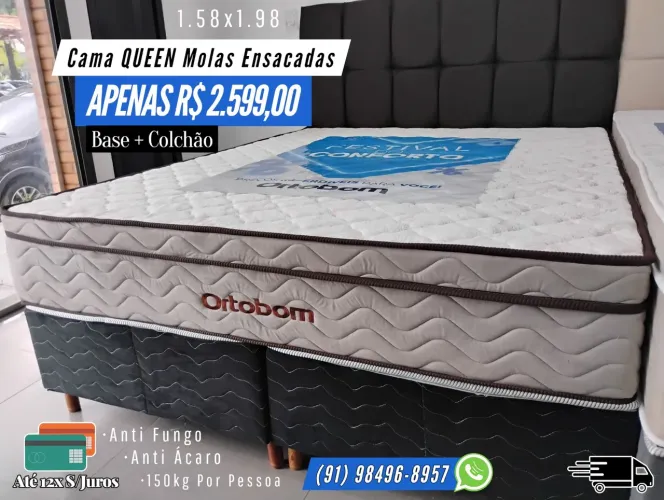 CAMA QUEEN ORTOBOM MOLAS ENSACADAS