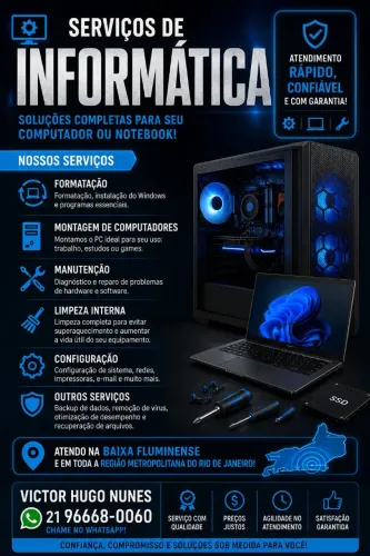 Assistência Técnica para PC e Notebook | Formatação, Limpeza e Upgrade de PC