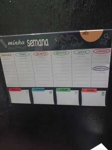 PLANEJADOR SEMANAL MAGNÉTICO - ÓTIMO ESTADO