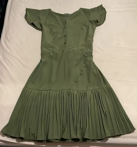 Vestido Alfaiataria Plissado Zíper Tam.40/42