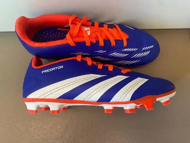 Chuteira Campo Adidas Predator Club Unissex - Azul+Branco Tamanho 34