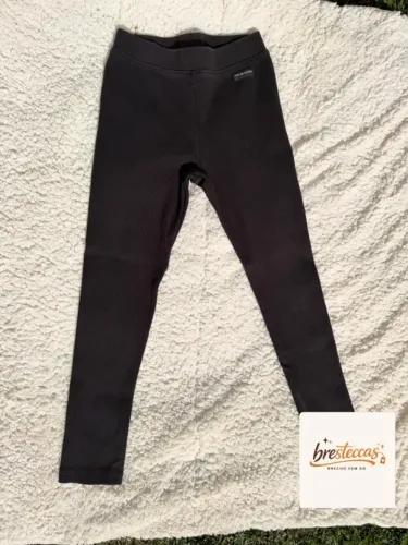 Calça Legging Canelada Preta Zara Kids Tamanho 6