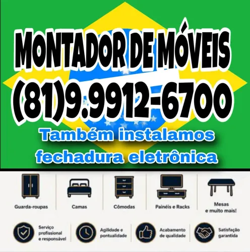 Montador de móveis, instalação de portas, e fechadura eletrônica 