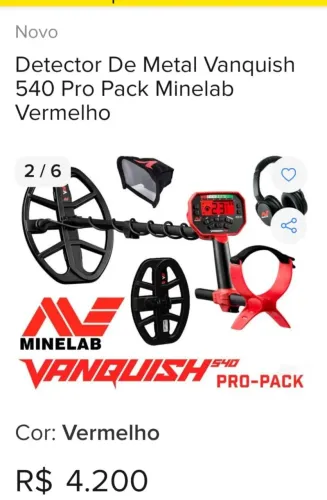 Detector de Metais Vanquish 540 Pro Pack