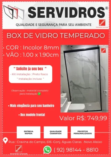 Box de vidro temperado