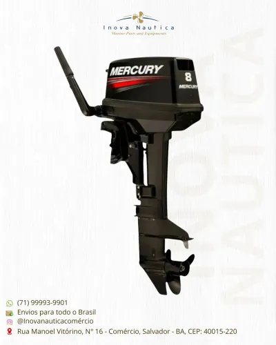 Motor Mercury 8HP 2T Manual longo 