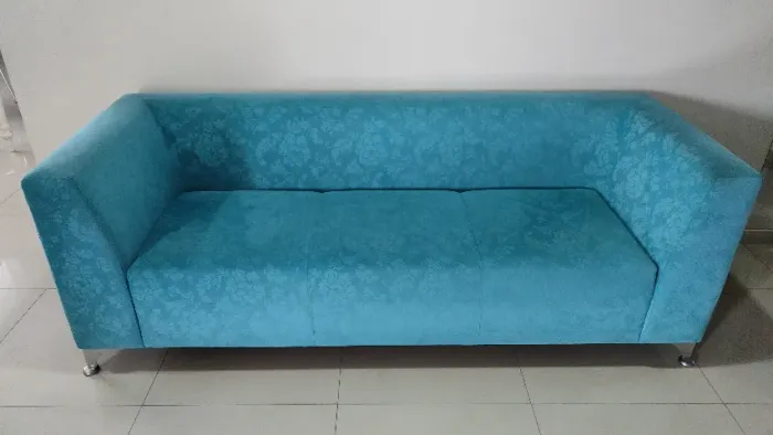 Sofá 3 Lugares Azul-Turquesa - Seminovo, Excelente Estado
