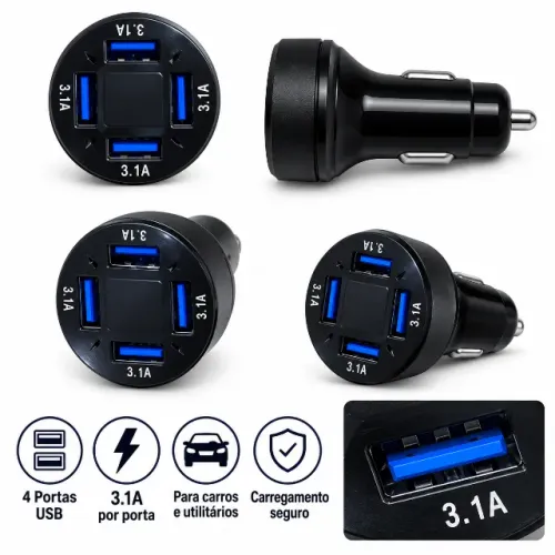 Carregador veicular celular Turbo