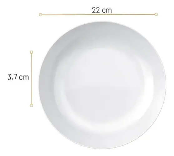 Conjunto de Prato Opaline Blanc Fundo 10 Peças + Raso 10 Peças (20 peças)