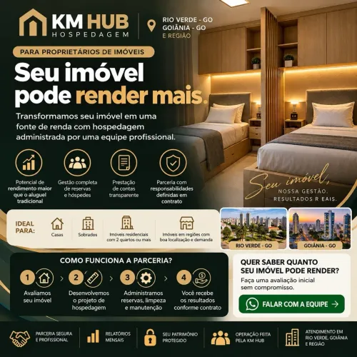 KM HUB HOSPEDAGEM SEU IMÓVEL PODE GERA RENDA SEM DAR TRABALHO PARA VOCÊ!
