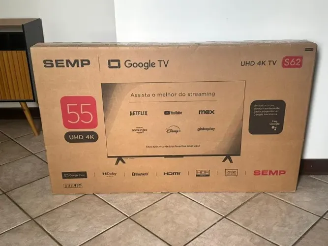 TV 55 4K SEMP TCL LACRADO ! NOVO ! Google TV, Nota Fiscal e 1 ano de Garantia