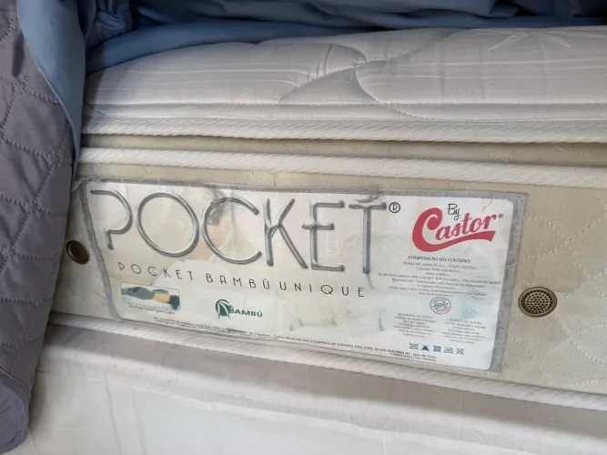 Cama Box + Colchão Molas Pocket Castor 