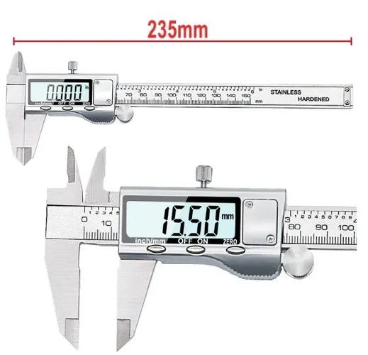 Paquímetro Digital Aço Inox 150mm Com Estojo, Bateria Chave