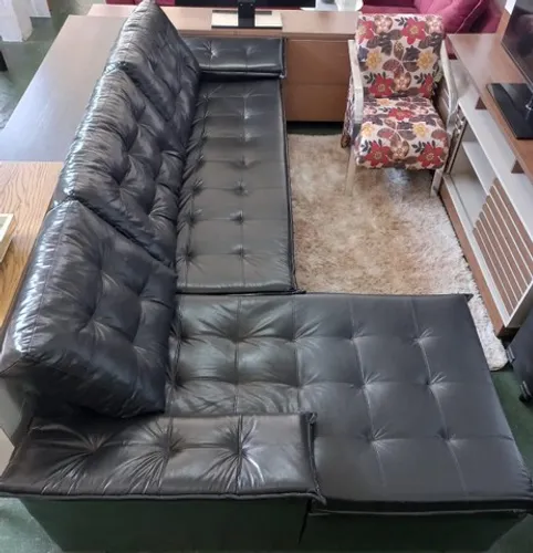 Sofá Chaise Fixa 5 Lugares Várias Opções de Cores Tecidos. Produto Novo Direto da Fábrica!