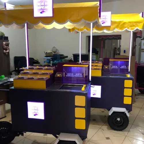 Carrinho de Açaí TOP de linha, em acrílico - Seu proprio negócio