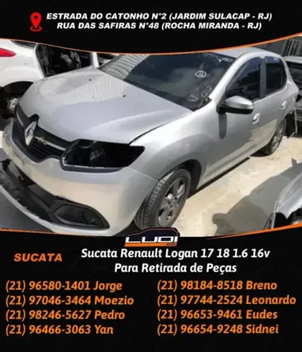 Sucata Renault Logan 17 18 1.6 16v Para Retirada de Peças