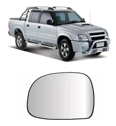 Lente Retrovisor Chevrolet S10 1993 à 2011 - CD/ CS - L Direito - Lente C/ Placa - Metagal