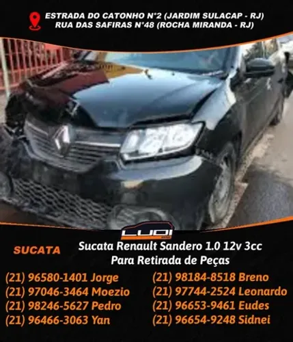 Sucata Renault Sandero 1.0 12v 3cc Para Retirada de Peças