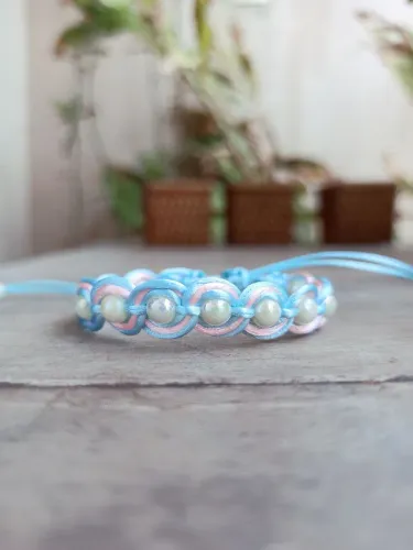 Pulseira macrame ponto circular 