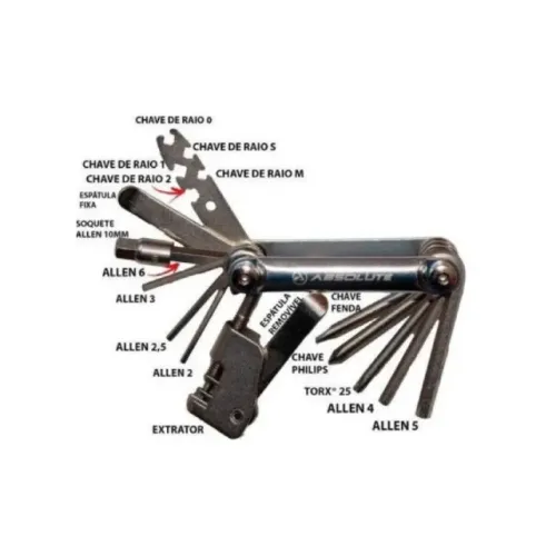 C279 Chave Canivete Absolute 12 funções Ciclista Bike YC-287As minimalista leve ciclismo