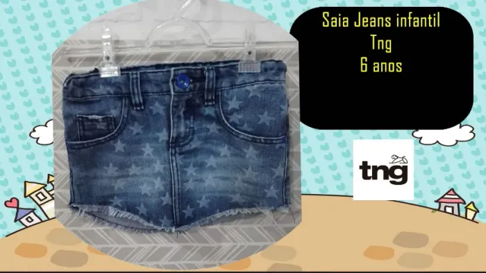 saia jeans infantil tng 6 anos