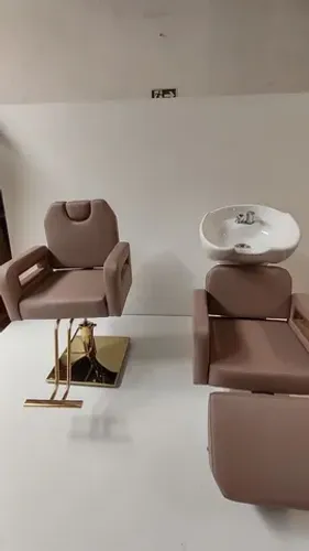 Lavatório e cadeira hidráulica para salão de beleza
