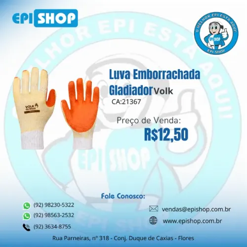 Luva Emborrachada Gladiador CA 21367
