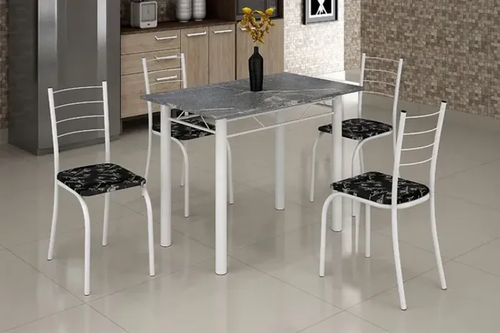 Mesa Granitada 100x60 com 4 cadeiras 3 cores 