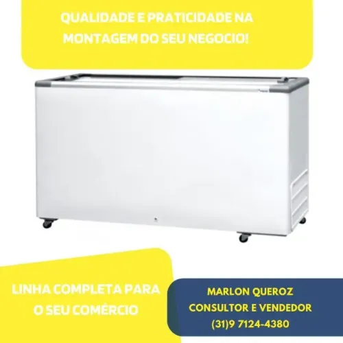 Freezer Horizontal 503 Litros Tampa de Vidro Fricon