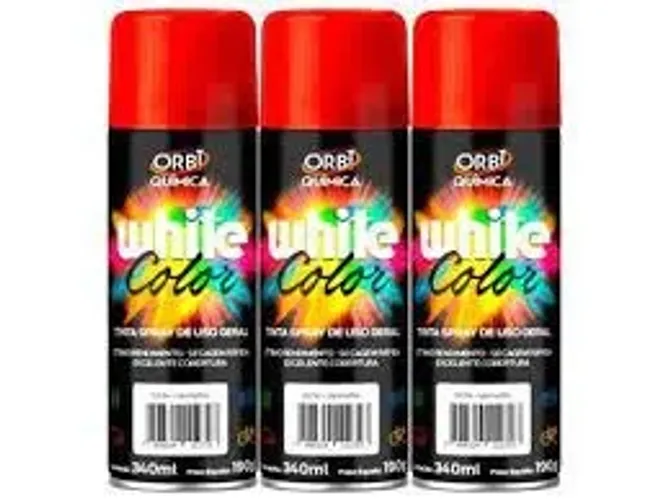 Tinta Spray White Color Vermelho 340ml - Orbi Química 