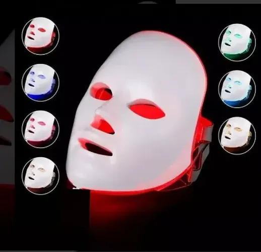 ** Máscara de Led com 7 Cores sem Fio Usb Recarregável Bateria Estética z183 **
