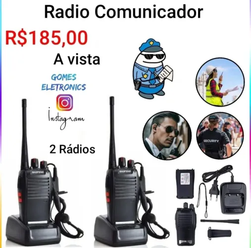 Rádio comunicador walkie-talkie segurança R$185,00 a vista loja fisica