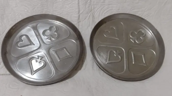 2 porta copo inox desenho de cartas
