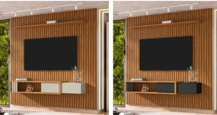 Painel para tv Nature/off white Nature /preto