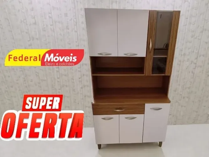 Armário de Cozinha Compacta OFF WHITE 100% MDF ENTREGA HOJE