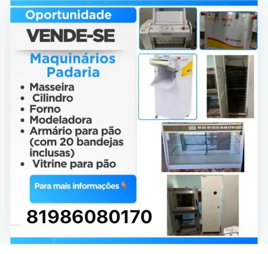 Vende-se Maquinário Completo para Padaria - Ótima Oportunidade!