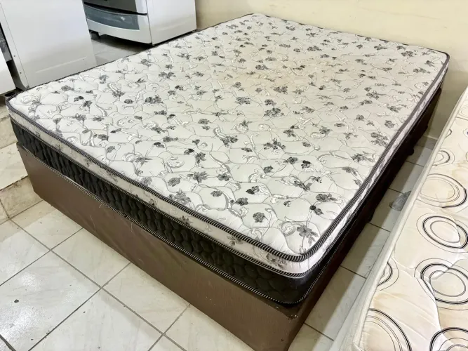 Cama Box de casal com colchão, cama box Ortobom