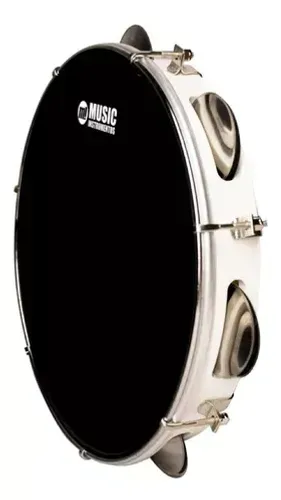 Pandeiro Abs 10 Pele Poly Preta Phx Cores Sortidas