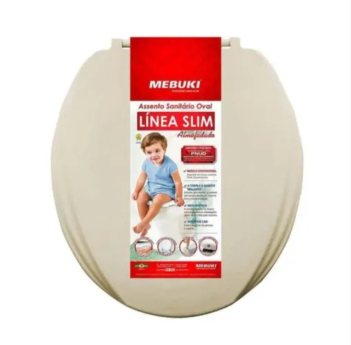 Assento Sanitário Oval Linea Slim Almofadado - Mebuki