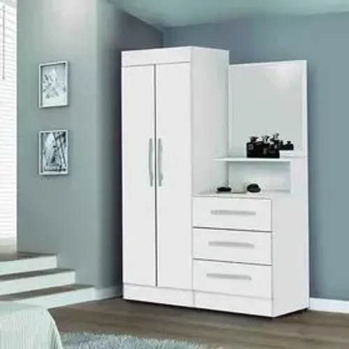 Guarda Roupa Solteiro com Espelho 2 Portas 3 Gavetas DIVIDIMOS EM ATÉ 10X SEM JUROS