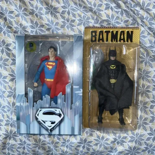 NECA 25th Anniversary 1989 Batman & 1978 Superman Keaton & Reeves - Originais