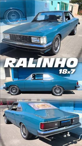 Rodas Ralinho aro 18 preta com diamantado Chevrolet Opala 5x114