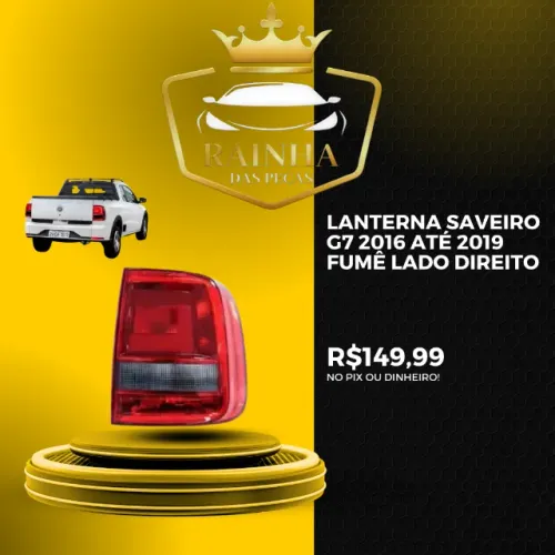 Lanterna Saveiro G7 2016 até 2019 Fumê Lado Direito